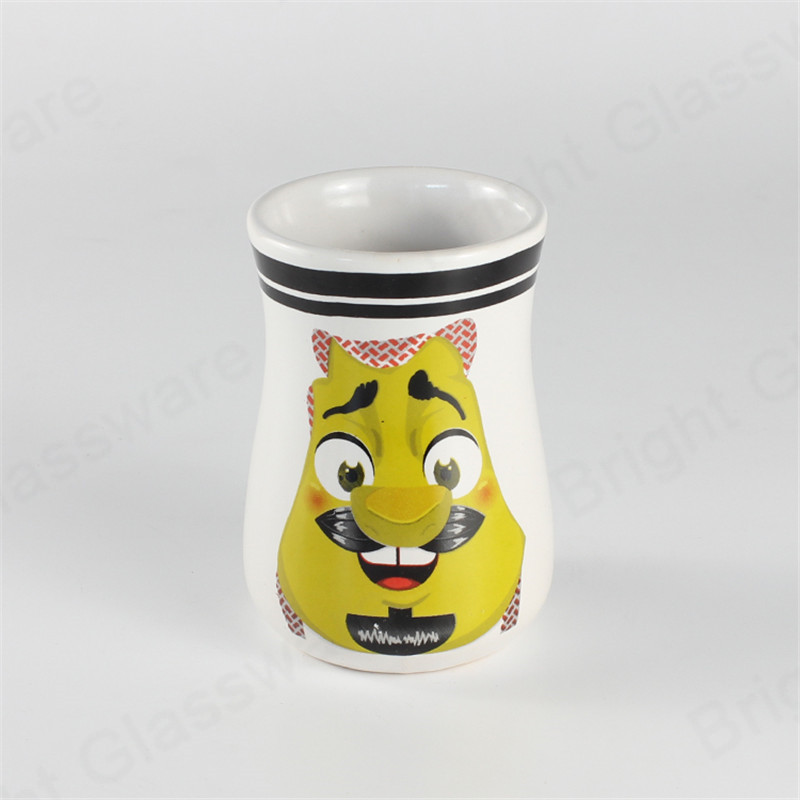 wholesale animal ceramic cups with cartoon design for children 