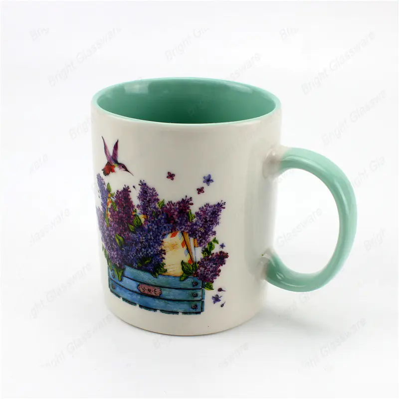 custom personalized glazed 10OZ ceramic coffee mug cup with printed logo 