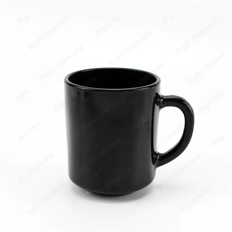 Taza de café de porcelana esmaltada promocional Taza de cerámica negra