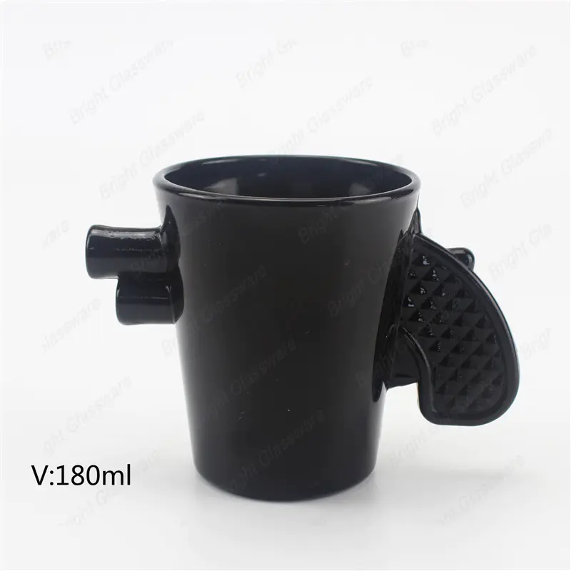Рекламная глазурованная фарфоровая кофейная чашка черная керамическая кружка