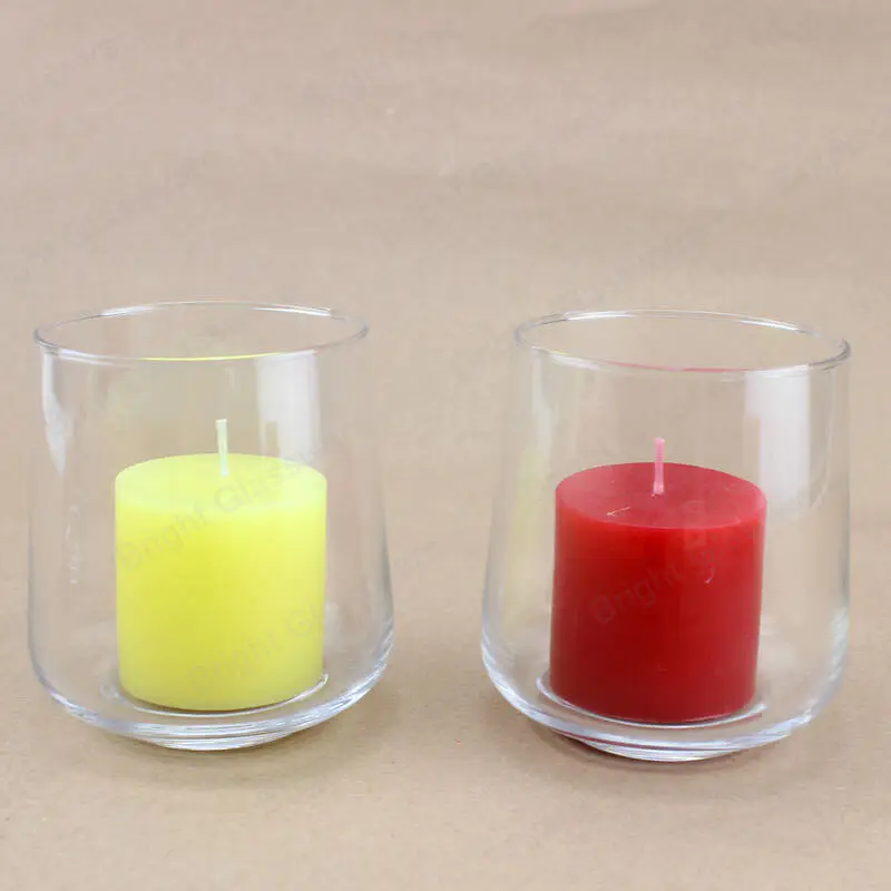 高品质复古空吹透明玻璃蜡烛罐，用于香薰蜡烛
