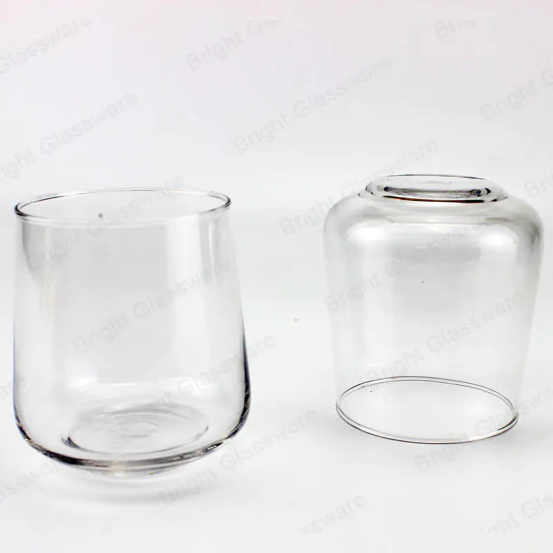 Pot de bougie en verre clair soufflé vide de haute qualité pour bougie parfumée