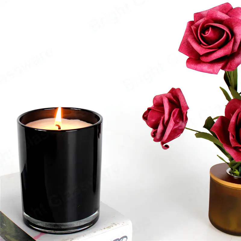 最畅销的黑色 9oz 蜡烛罐玻璃，带包装盒和香薰大豆蜡烛，用于家庭香气