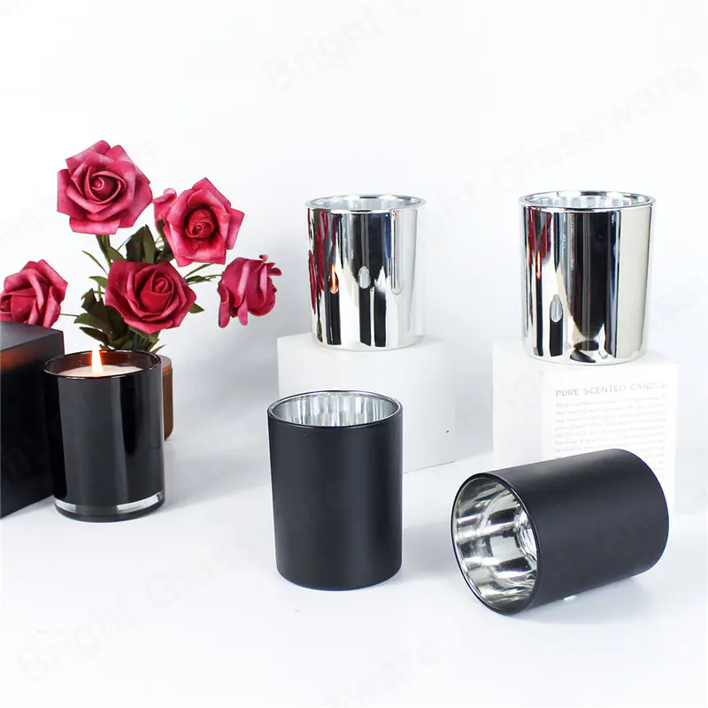 Top Sale negro 9oz Candle Jar Glass con caja de embalaje y vela de cera de soja perfumada para aroma casero