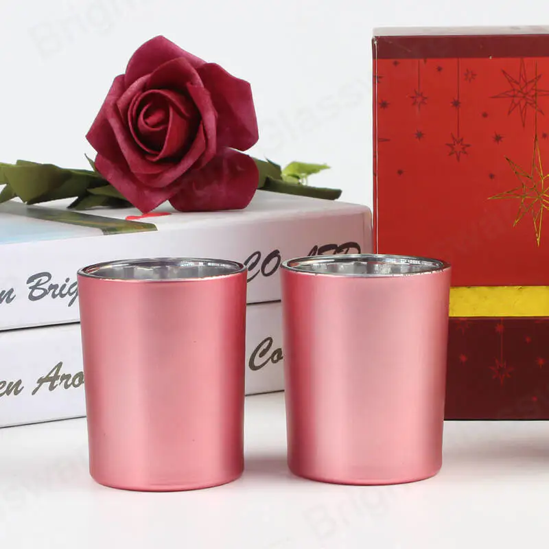 3 oz en recipientes de velas rosas mate de vidrio de vidrio a granel para el Día de San Valentín