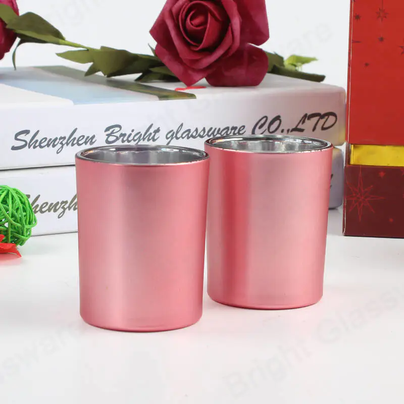 3oz en vrac bouteilles en verre rose mat bougies récipients pour la Saint-Valentin