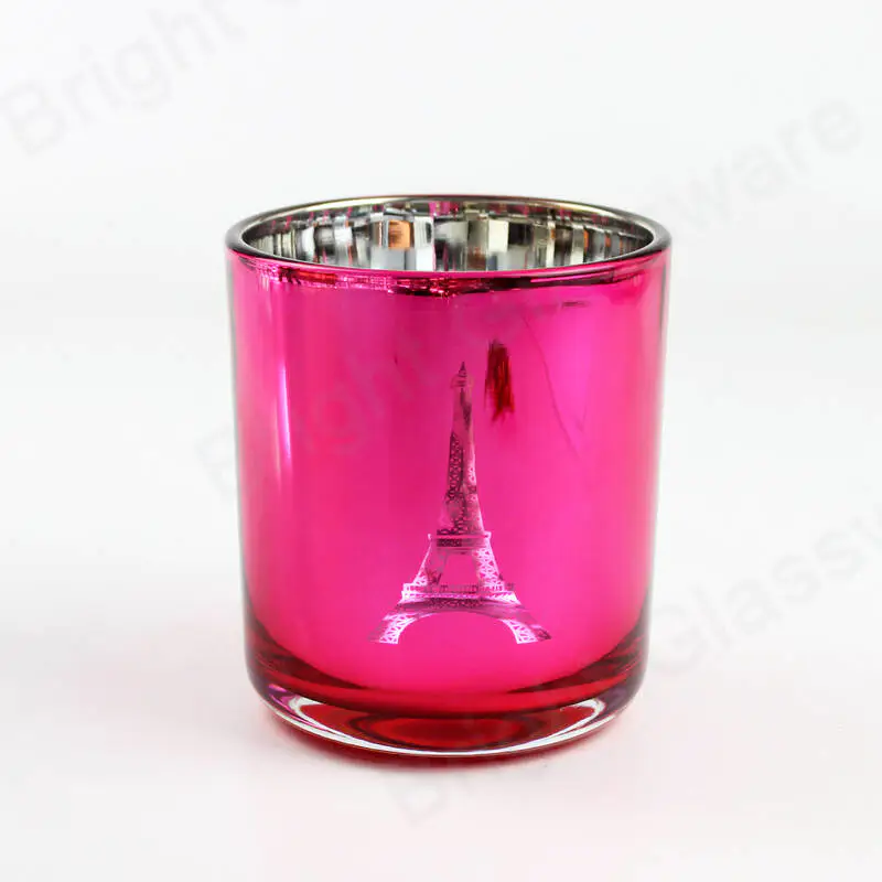 Unique 14oz verre Tour Eiffel Bougie Pot pour cadeau de Noël