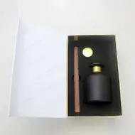 big belly glass matte black reed diffuser bottle gift set with luxury packaging box and cork