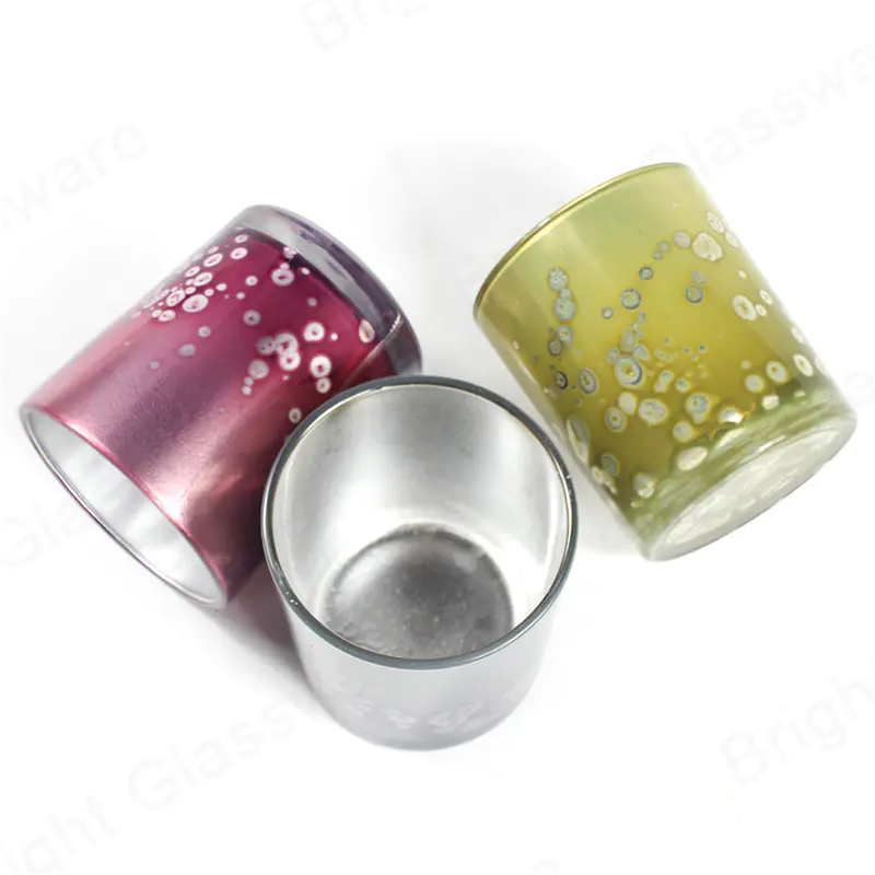 定制 8 盎司彩色玻璃豹形蜡烛罐，带金属盖