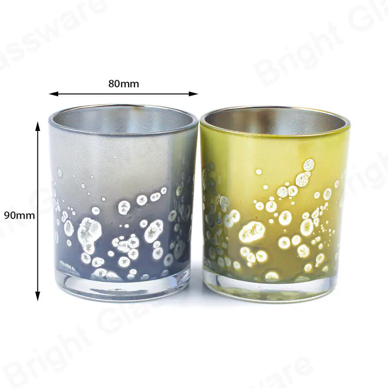 定制 8 盎司彩色玻璃豹形蜡烛罐，带金属盖