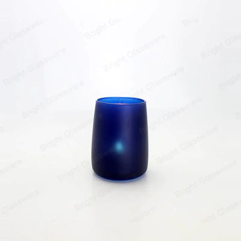 Домашний декор Уникальный стеклянный подсвечник темно-синего цвета