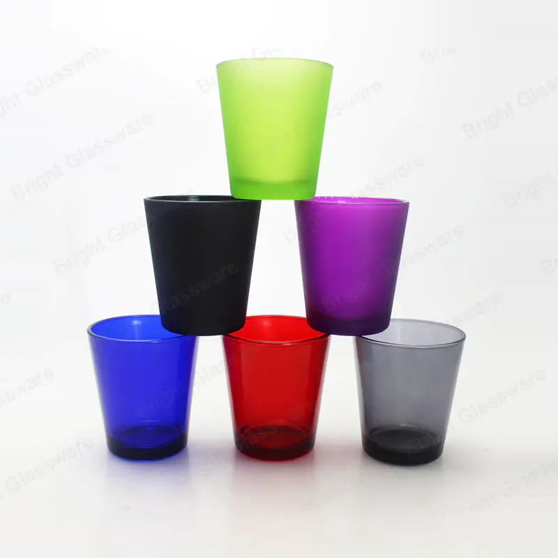 coloreado translúcido tealight votivo vaso vela jarra en forma de V candelabro