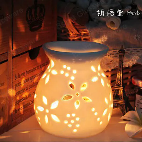 al por mayor de cerámica aceite esencial quemador de velas frascos calentador de velas para la decoración del hogar