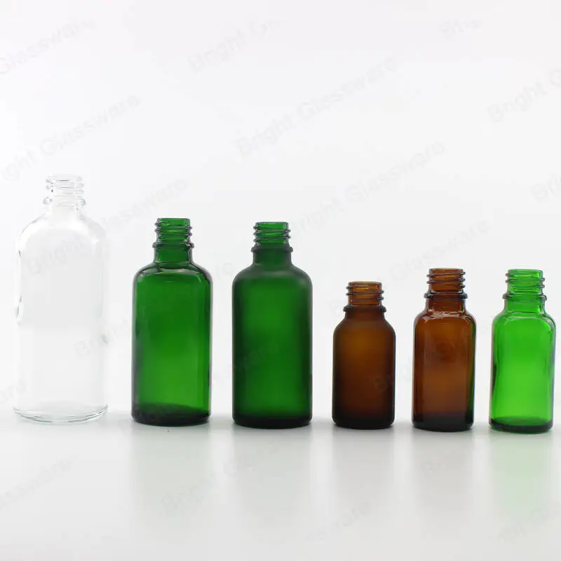 Muestras gratis E líquido Botella gotera de vidrio ámbar Botella de aceite esencial de vidrio verde