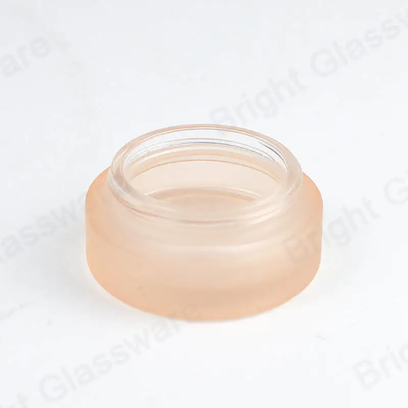 orange frosted cosmetic body cream glass jars for skincare packaging 
