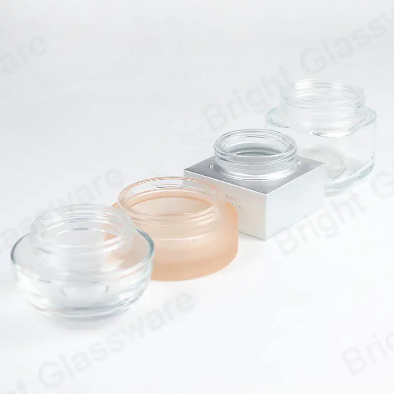 emballage de pot de crème cosmétique carré carré en verre blanc personnalisé OEM