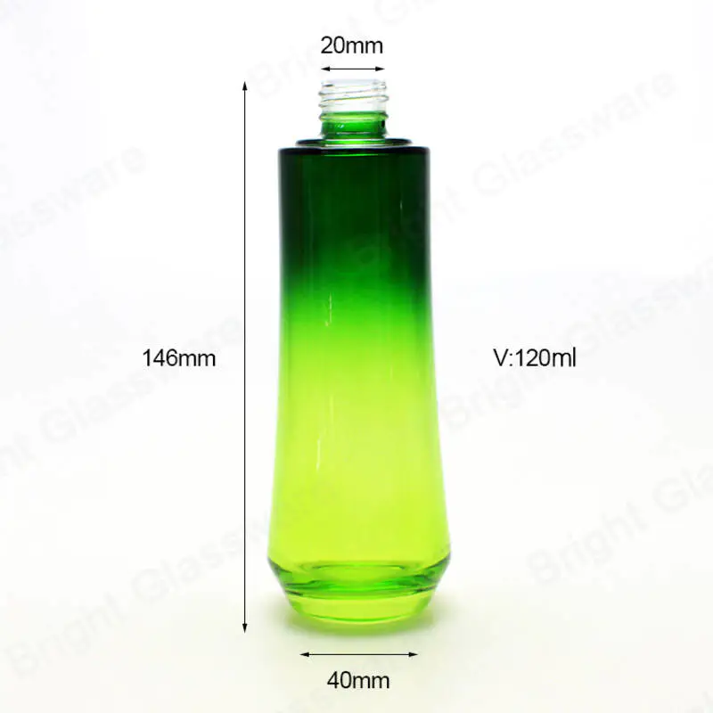 Роскошная косметическая упаковка стеклянная кремовая банка набор зеленая стеклянная косметическая бутылка