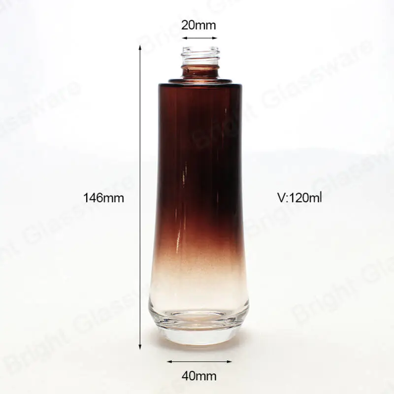 Venta al por mayor 150ml 120ml 100ml 50ml marrón loción bomba botella de vidrio conjunto de envases cosméticos