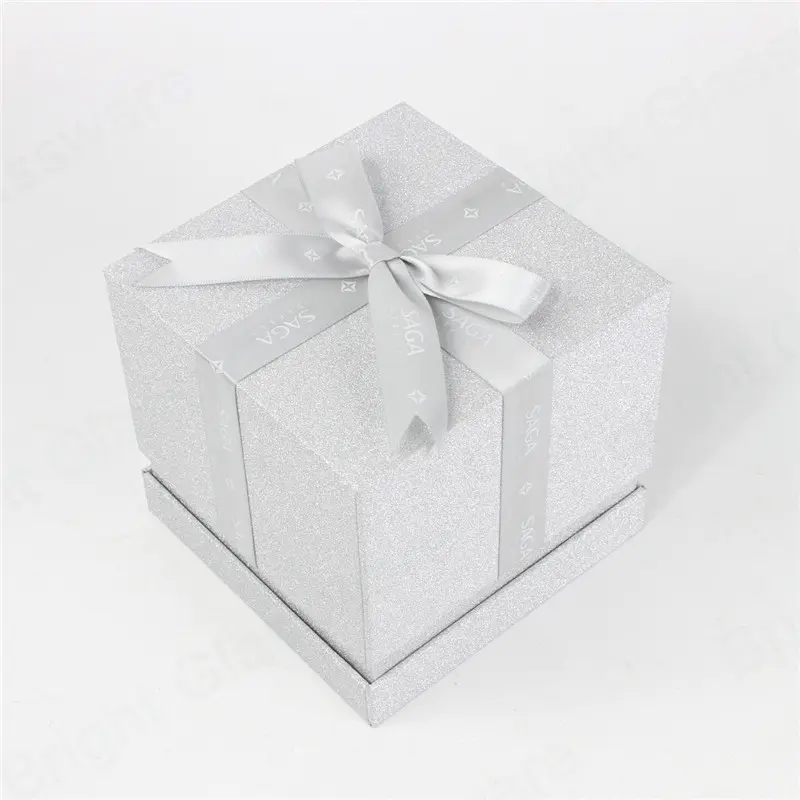Boîte en carton Joyeux Noël design Coffrets cadeaux avec ruban