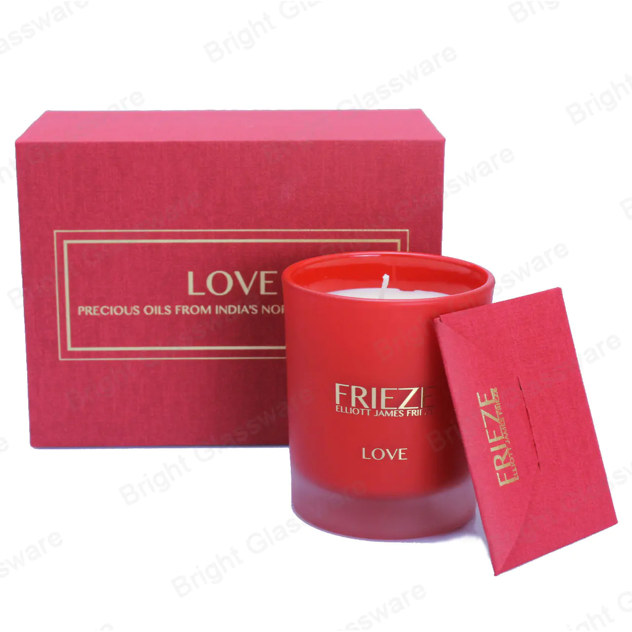 مخصص شخصية المعطرة شمعة جرة الأحمر اللون الزفاف صالح مربع شمعة مع بطاقات
