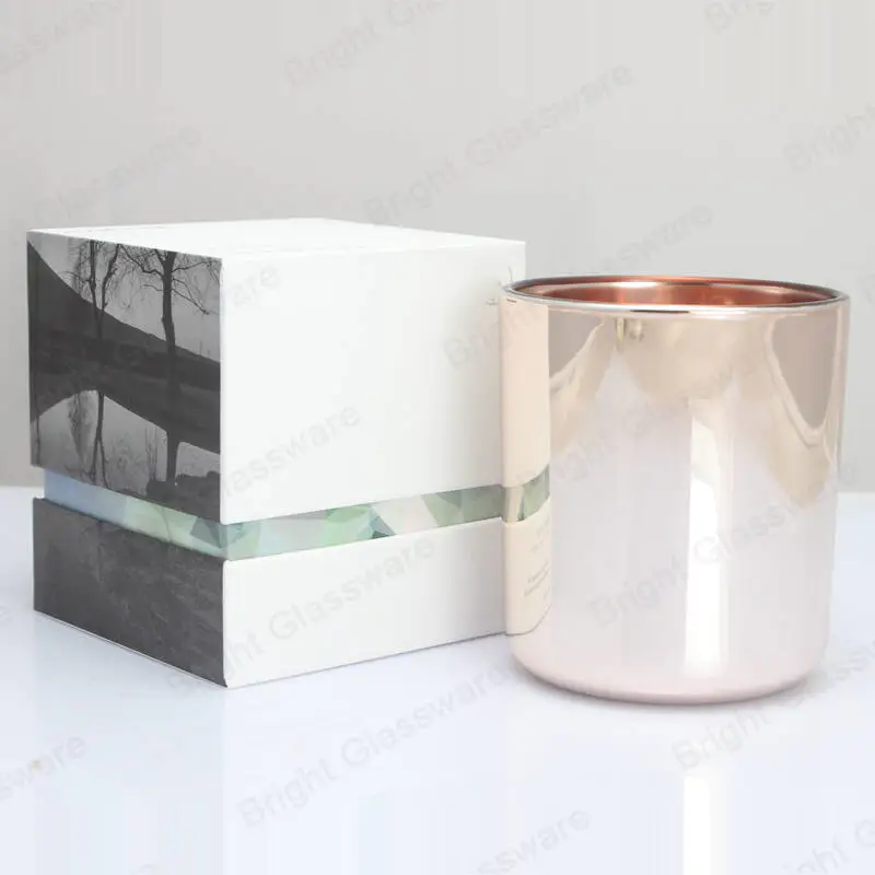 custom print logo luxury rigid cardboard square candle box for glass candle jar
