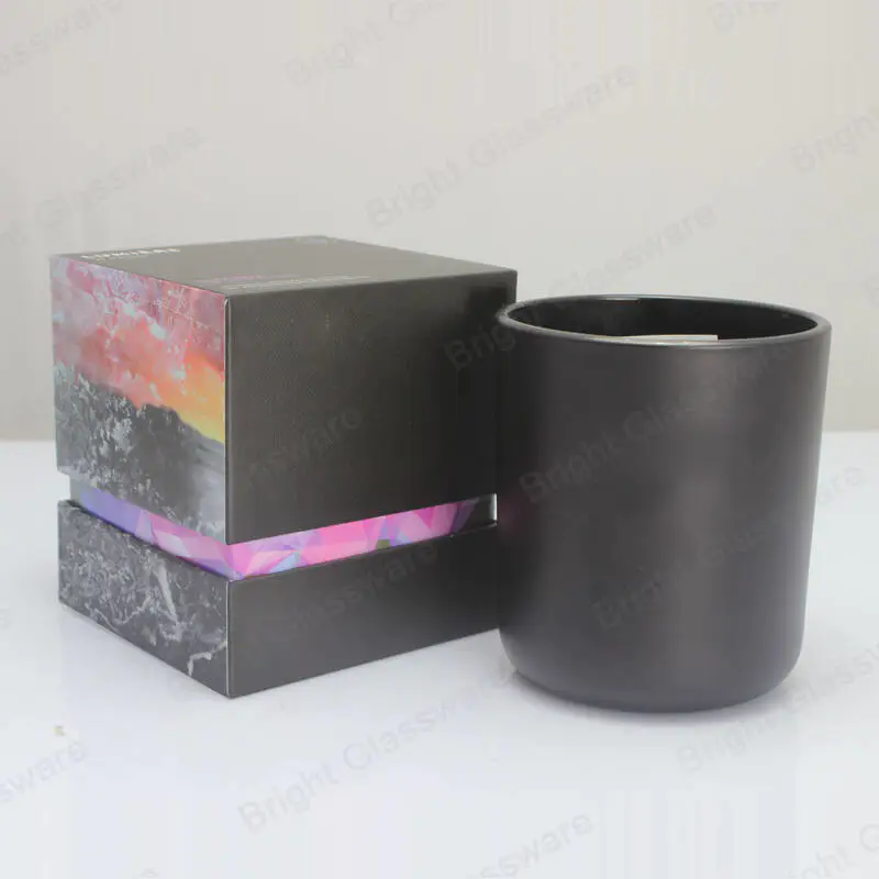Logotipo de impresión personalizado Caja de velas cuadrada de cartón rígido de lujo para frasco de vela de vidrio