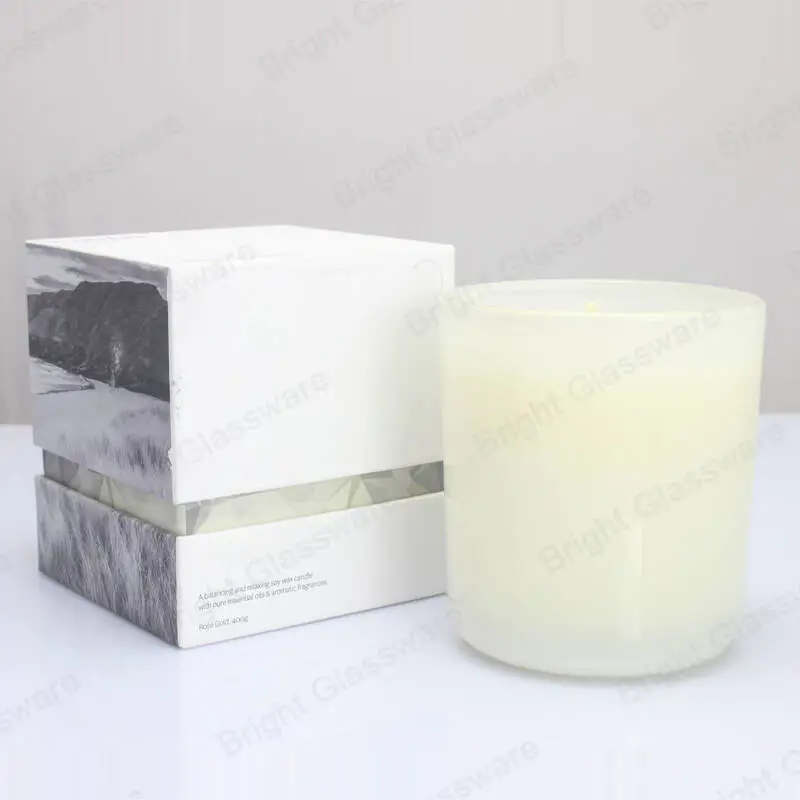 Logotipo de impresión personalizado Caja de velas cuadrada de cartón rígido de lujo para frasco de vela de vidrio