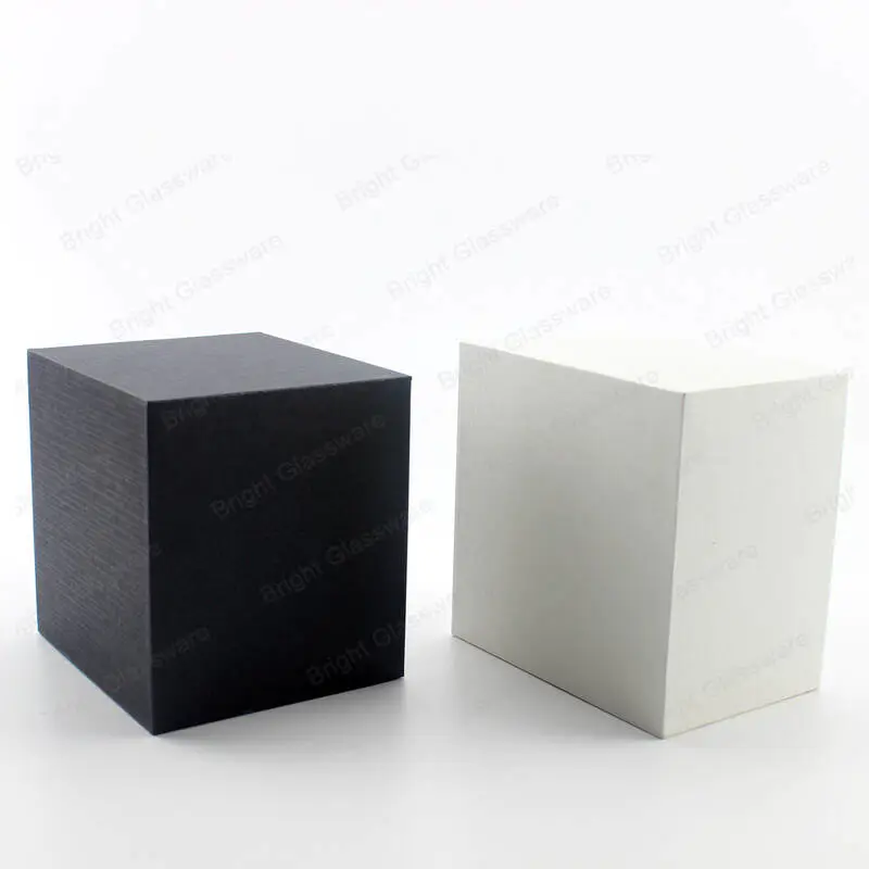 белые и черные льняные коробки для свечей, упаковка, подарочный набор со стеклянной банкой для свечей и крышкой оптом