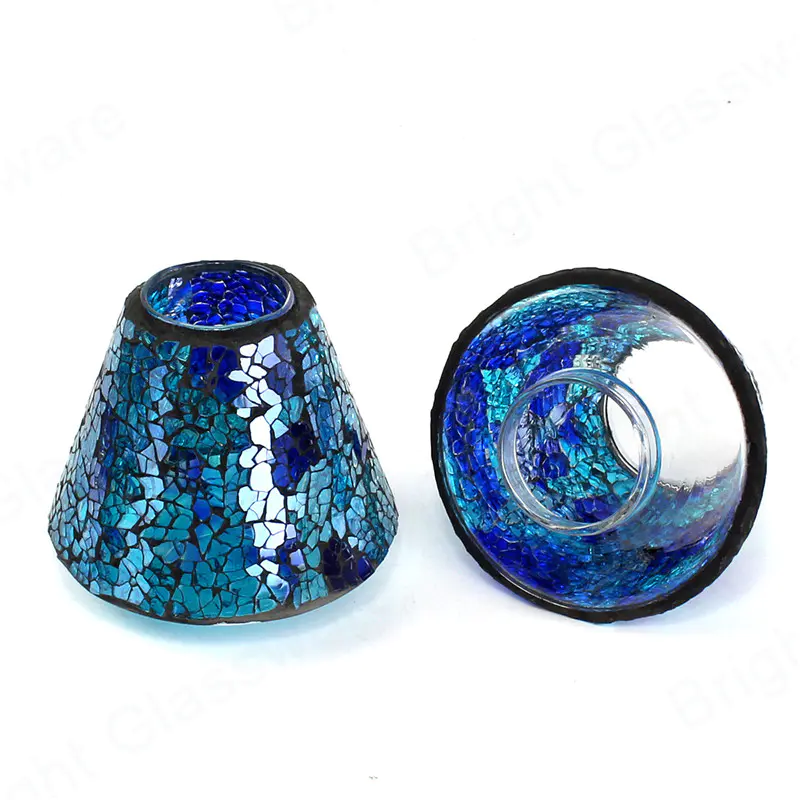 Китайский производитель современная креативная форма мозаичной лампы из синего стекла для декора вечеринки