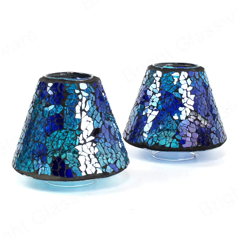 中国制造商现代创意蓝色玻璃马赛克灯形状派对装饰