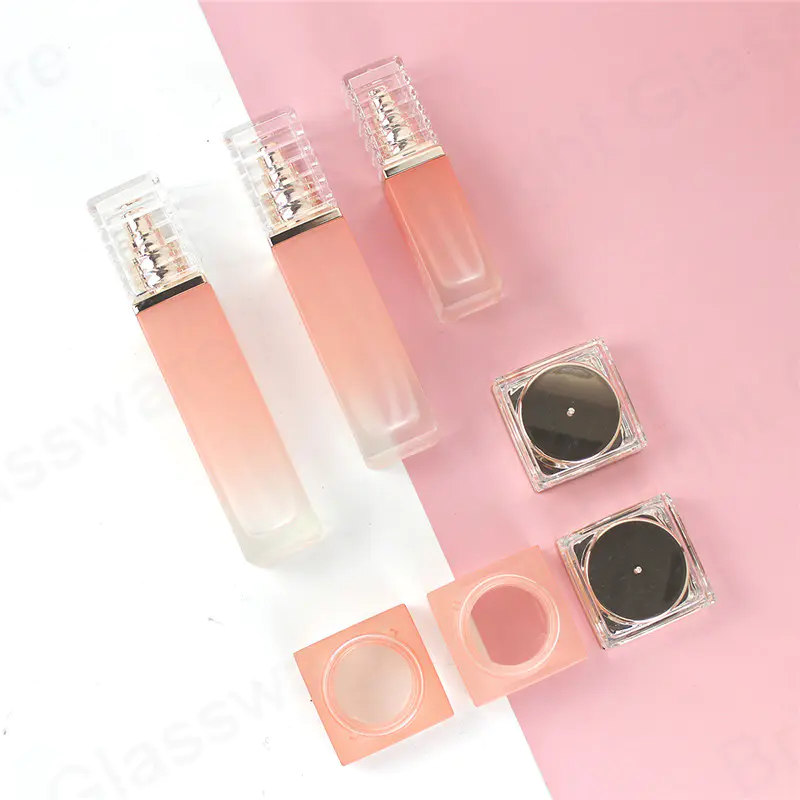 30g, 40ml, 50g, 100ml, botellas de loción de lujo de vidrio de 120ml y frascos cosméticos conjunto para el embalaje del cuidado de la piel