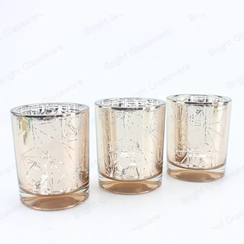 Новый дизайн пустых медных стеклянных чашек для свечей для украшения свадебной вечеринки