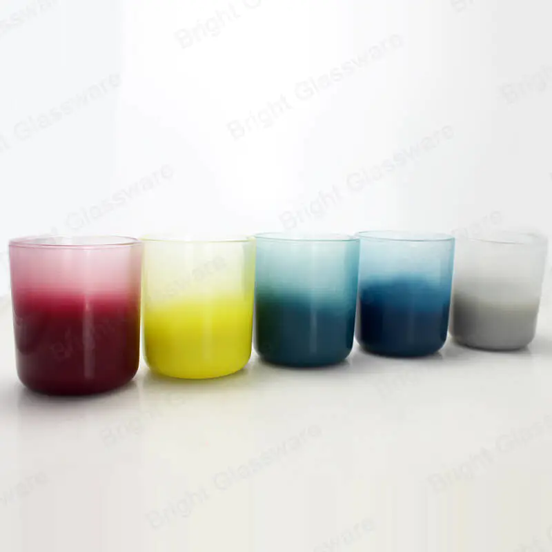Vogue Fade Color Candelabro Spray Gradiente Glass Candle Jar