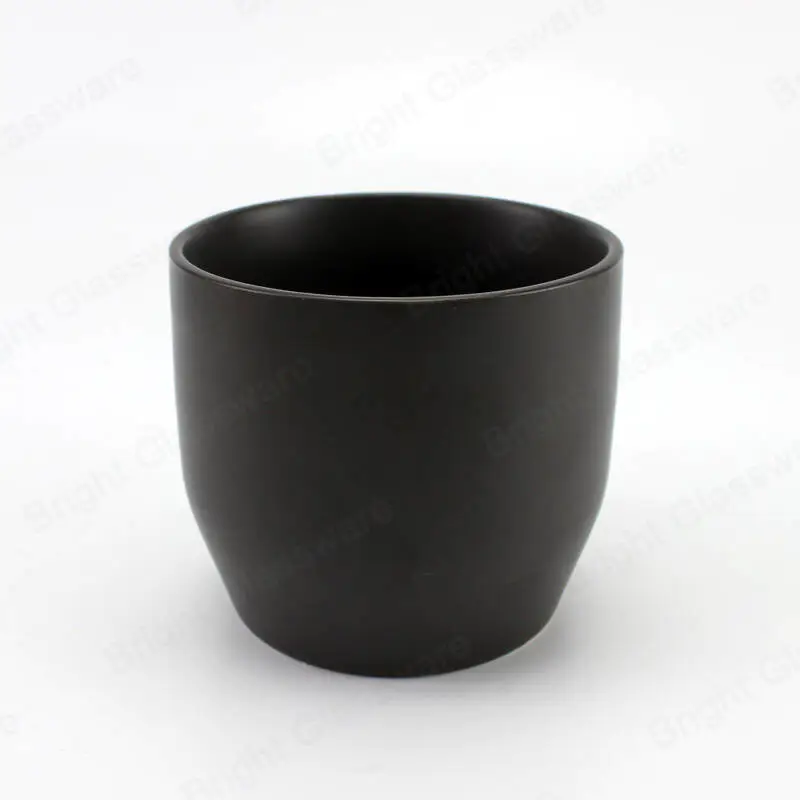 Vente en gros Unique Ceramic Candle Jar Black pour Home Decoratiom