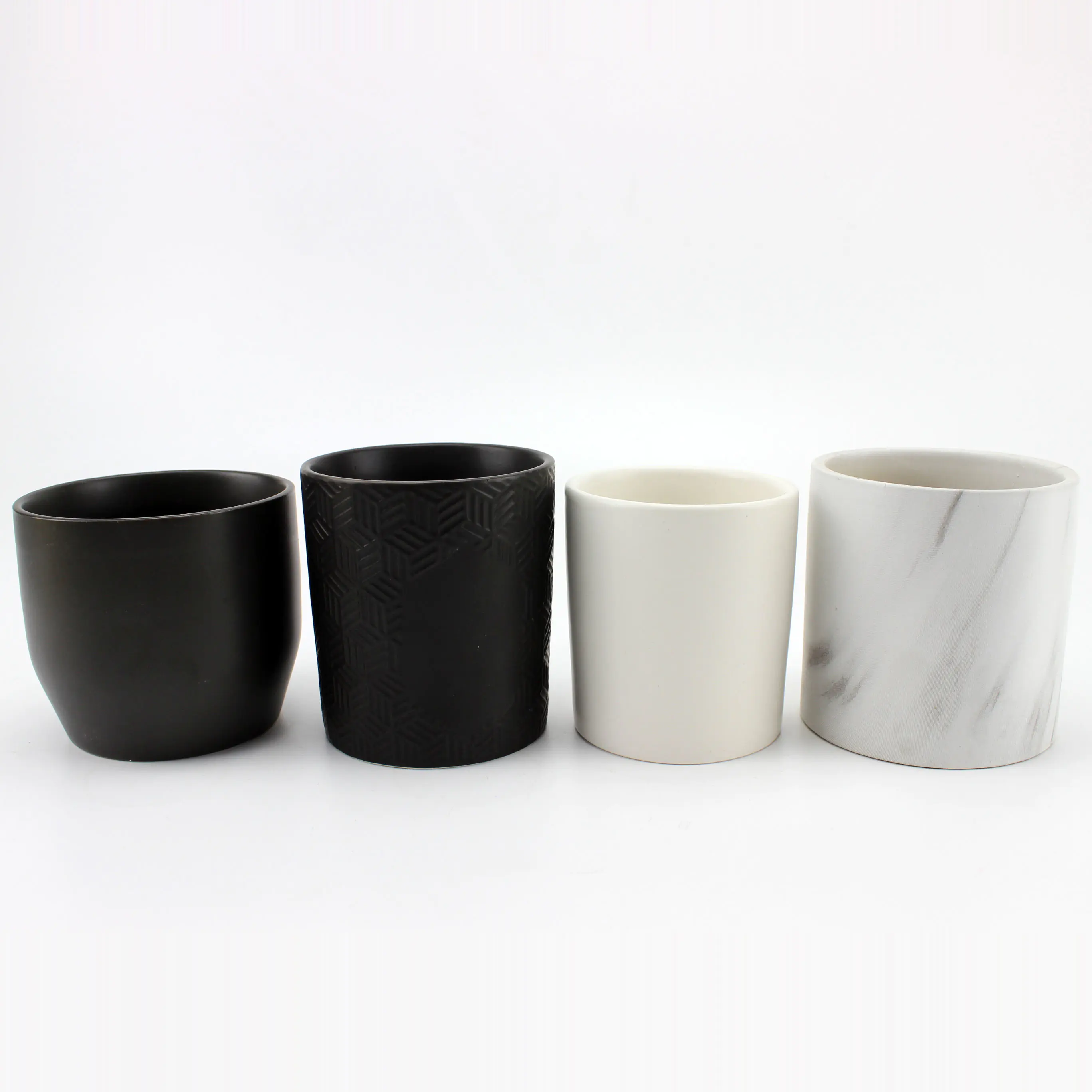 Venta al por mayor única vela de cerámica jarra negra para decoratiom hogar