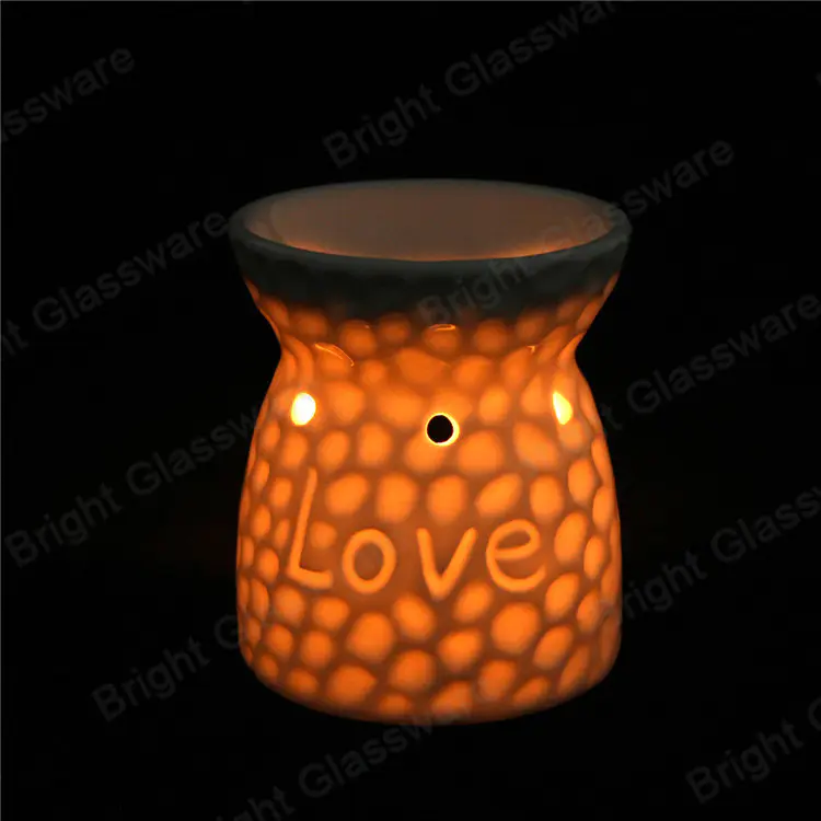 Calentador de cera del día de San Valentín quemador de aceite esencial calentador de velas de cerámica con logotipo