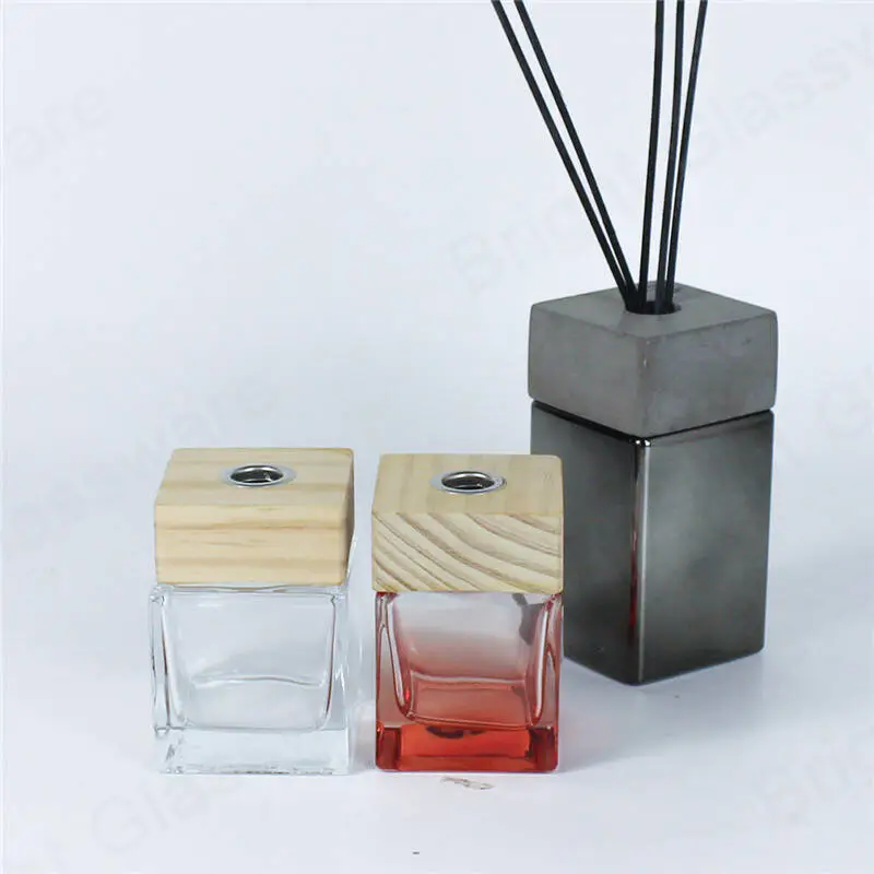 Tapa de madera difusora de lengüeta de alta calidad de formas redondas y cuadradas para botella difusora de vidrio