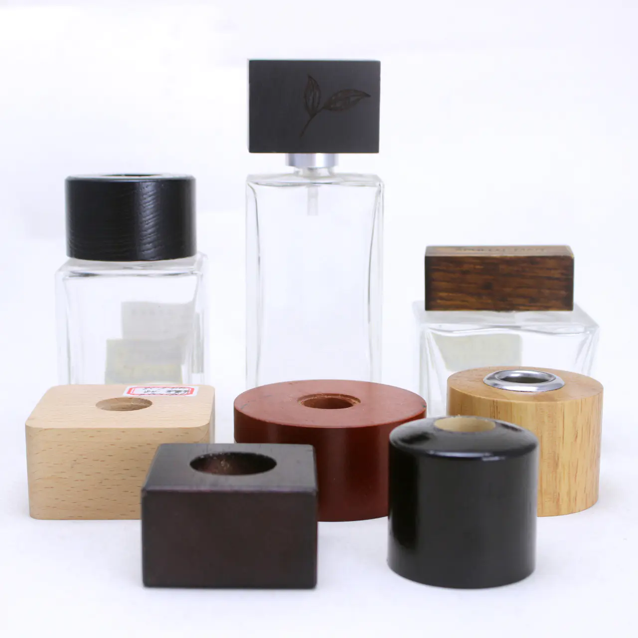 高品质圆形和方形簧片扩散器木盖，用于玻璃扩散瓶
