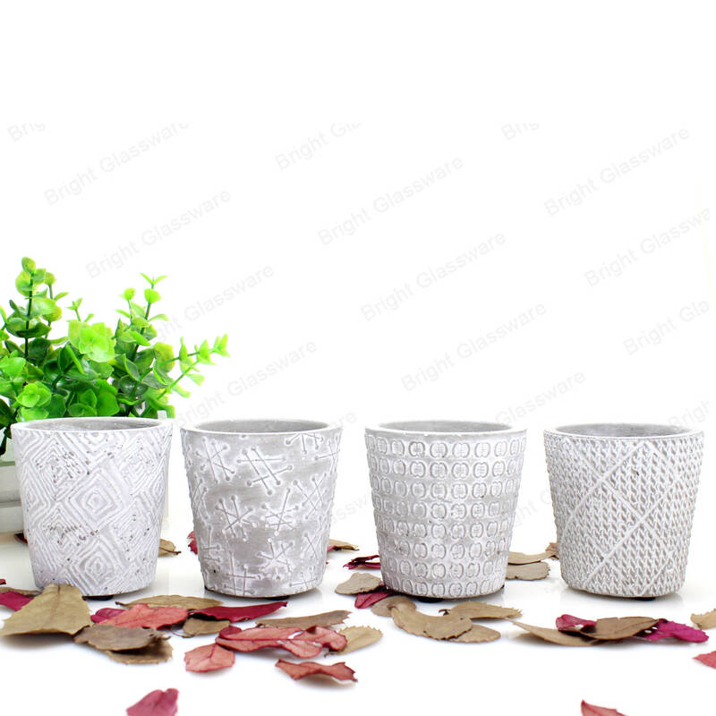 DIY grey mini concrete succulent pots 