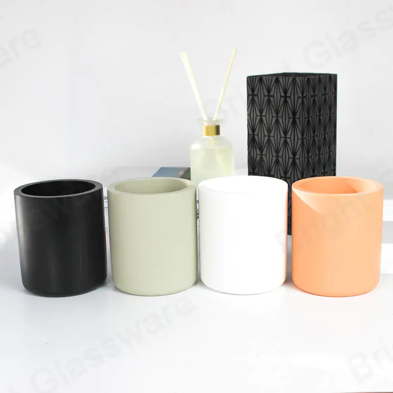 Изготовленные на заказ цветные цементно-бетонные сосуды для свечей с крышкой оптом