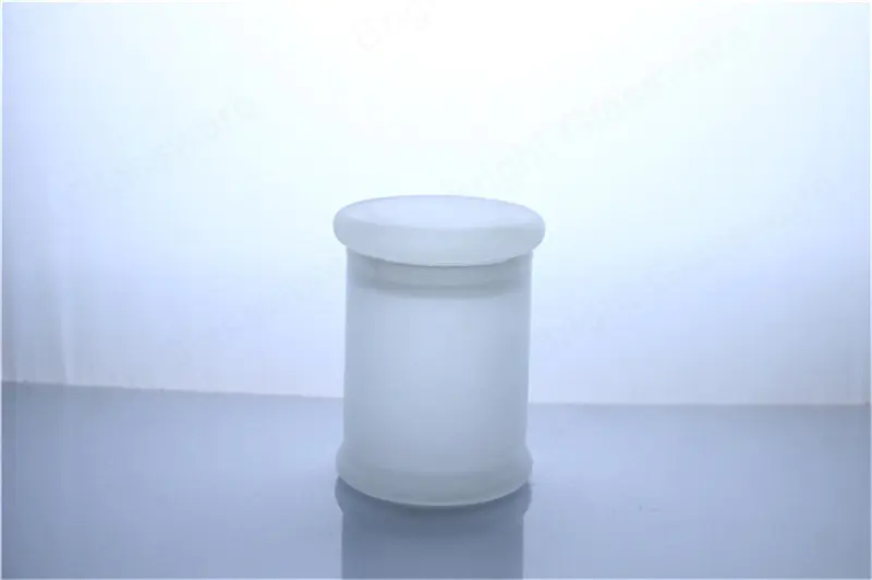 medium base frosted danube jar with flat lid