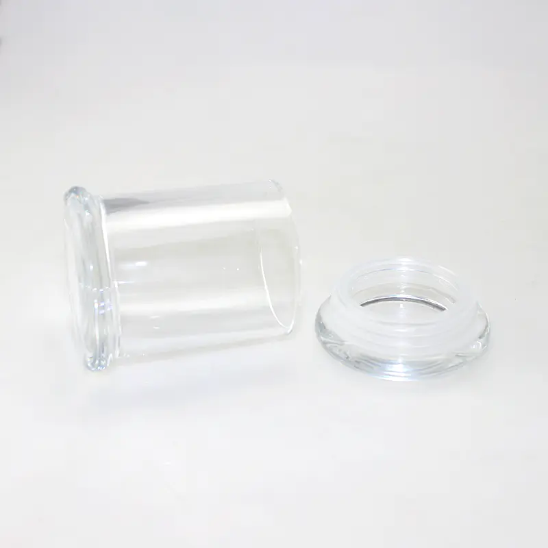 pots de métro candela en verre blanc opaque avec couvercle plat