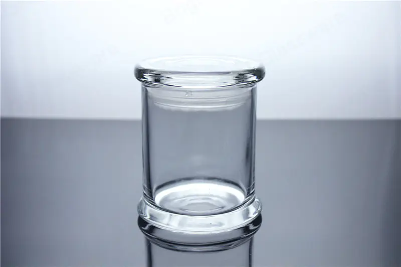 透明大玻璃地铁蜡烛罐，带平盖