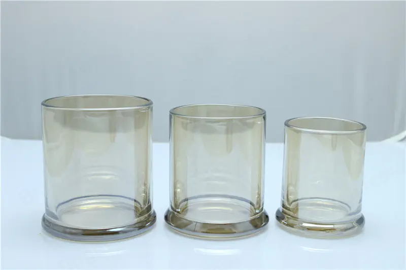 Porte-bougie en verre de couleur danube galvanisé pour la fabrication de bougies