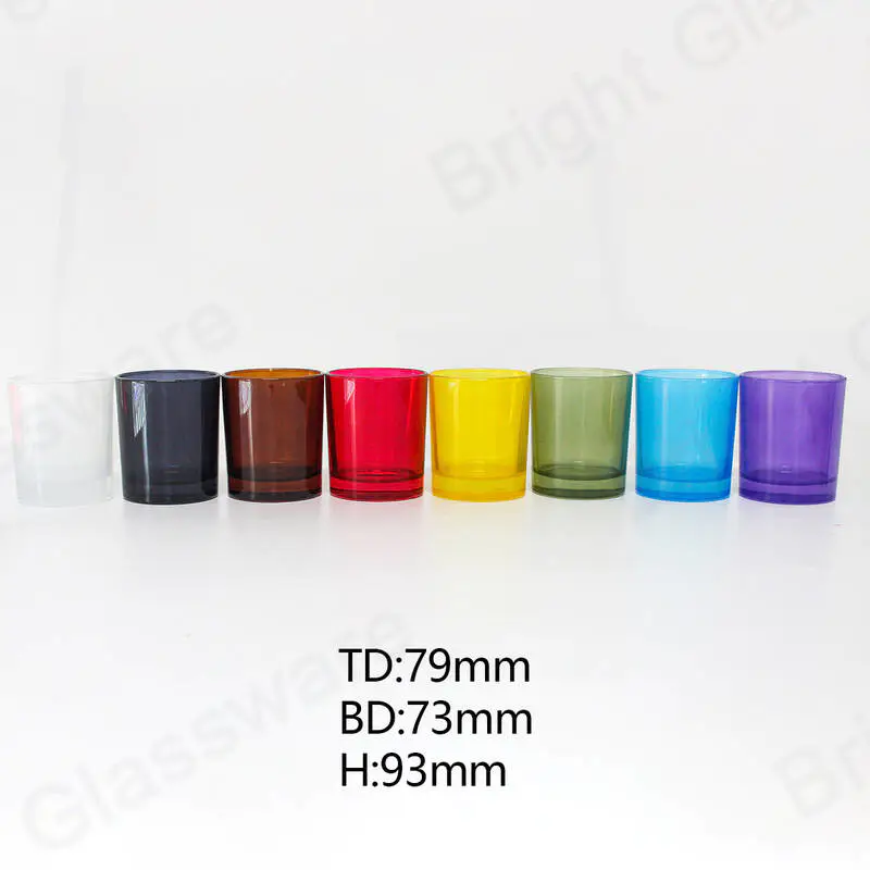 индивидуальная покраска распыление разноцветных стеклянных банок со свечами с крышками