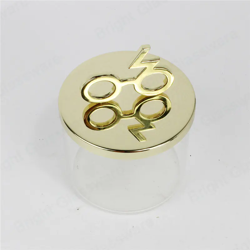 Housse de bougie en métal doré avec logo personnalisé