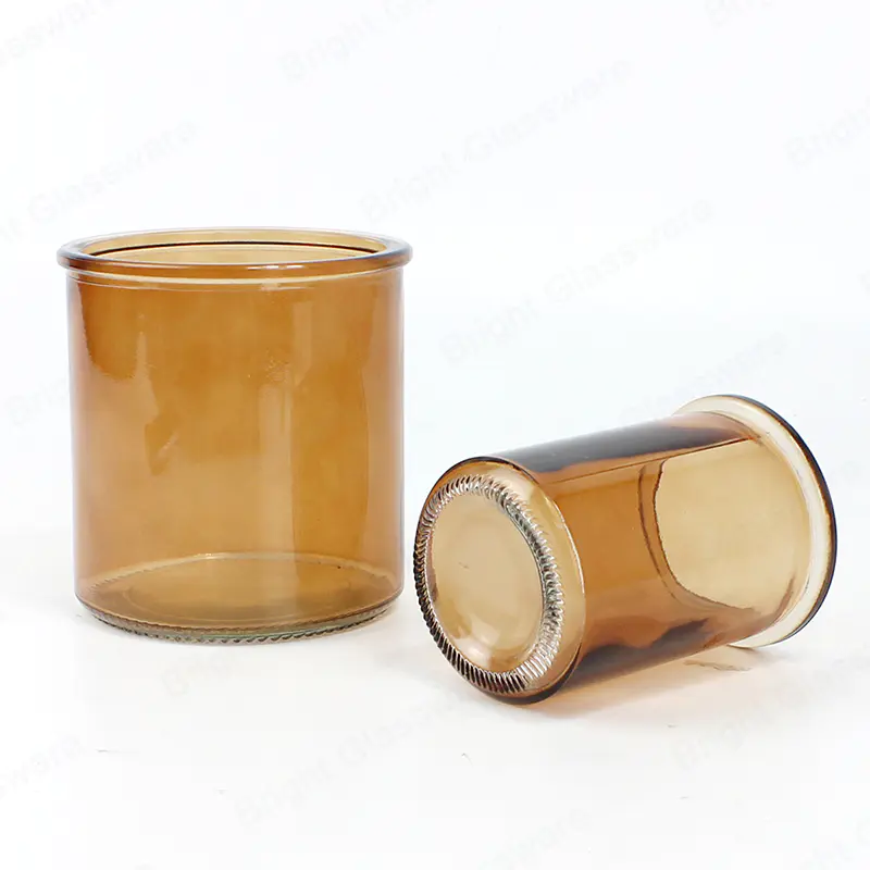high quality empty 16 oz 8oz glass amber jar for candles