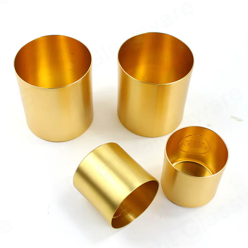 10 oz de aluminio retro jarra de vela de oro para hacer velas