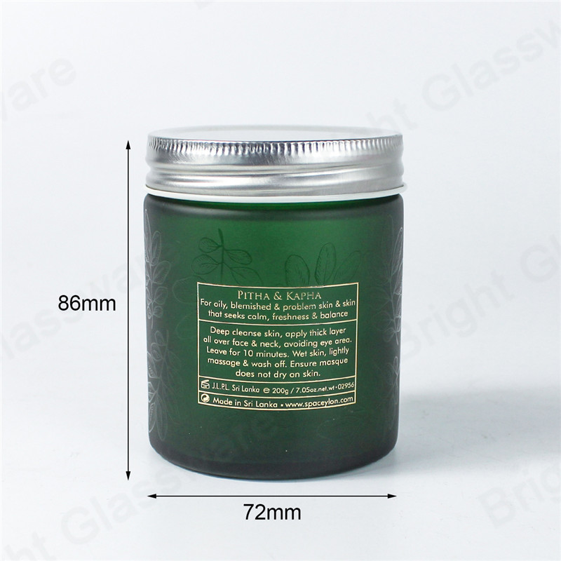 Download green straight sided 16 oz glass cosmetic jar with ...