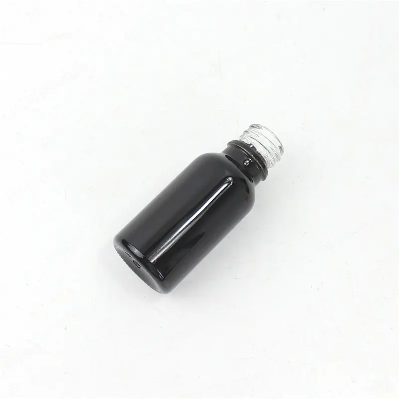 Botellas de aceite esencial de vidrio negro con tapón de rosca de aluminio